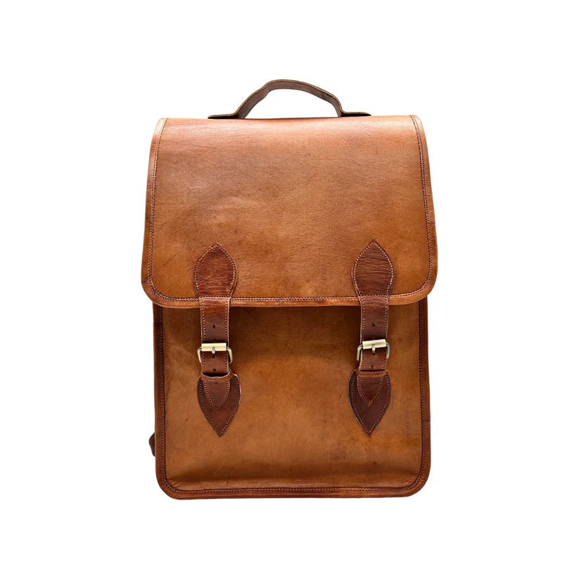 Vintage Leather Backpack – Classic Handmade Satchel