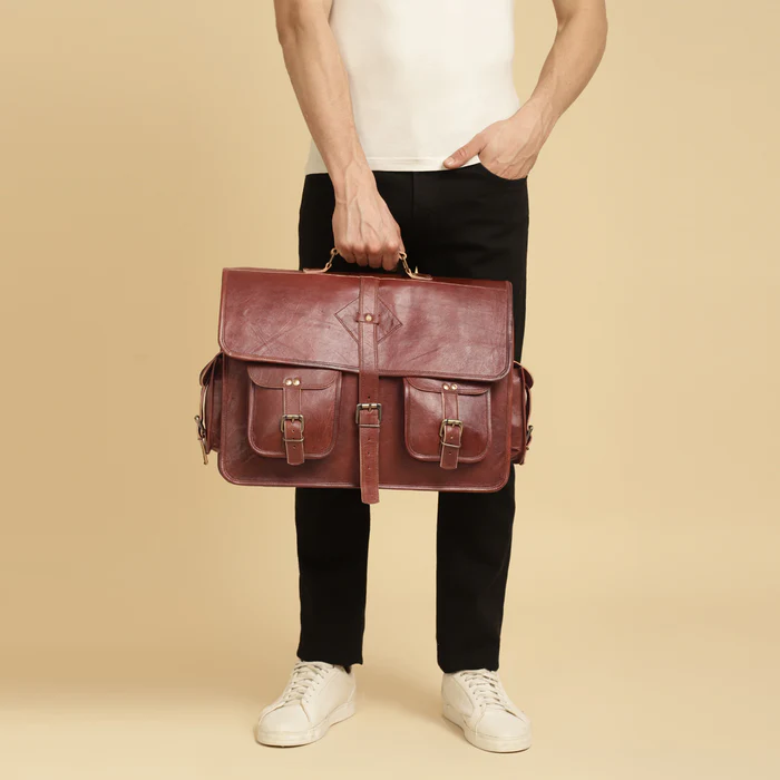 Leather messenger bags for men, leather satchel, leather shoulder bags for men, leather college bag, school bag
