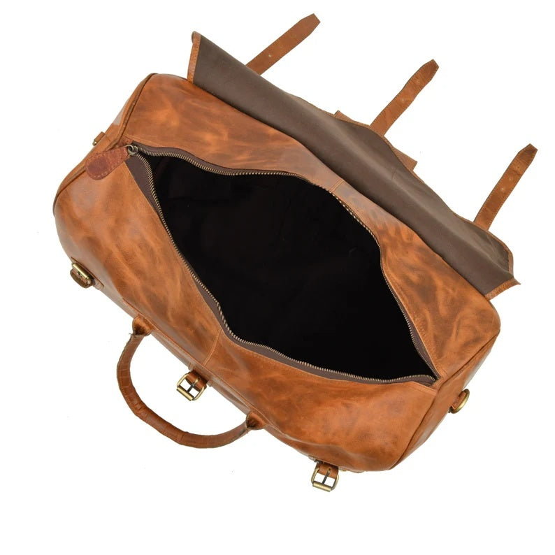 Vintage Style Leather Duffle Bag – Rugged & Durable