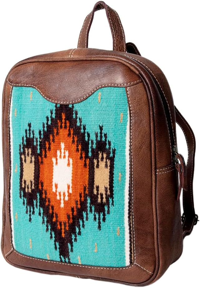 Handmade Aztec Leather Backpack – Classic Western Look