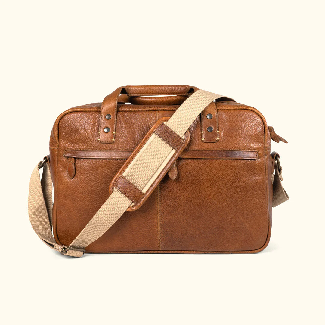Men’s Genuine Leather Messenger Bag – Business Laptop Briefcase