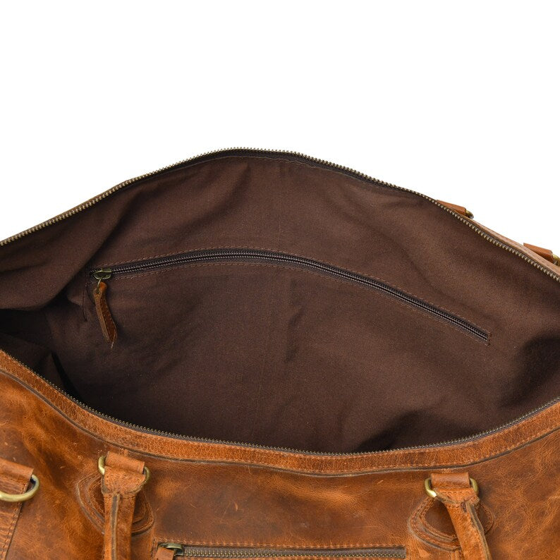 Classic Travel Duffle – Handcrafted Genuine Leather Carryall