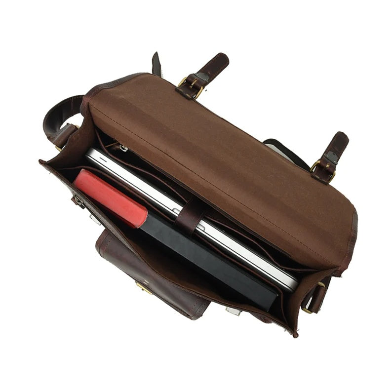 Premium Full-Grain Leather Messenger Bag – Laptop & Work Ready