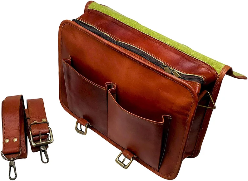 Genuine Leather Messenger Bag -Vintage Brifcase for men