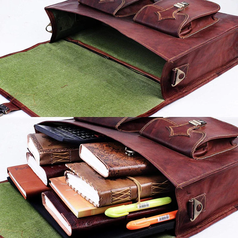 Premium Leather  Briefcase- Classic Messanger Bags For work & Travel