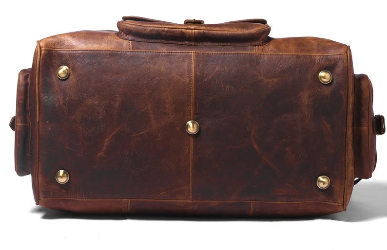 Vintage Style Leather Duffle Bag – Rugged & Durable