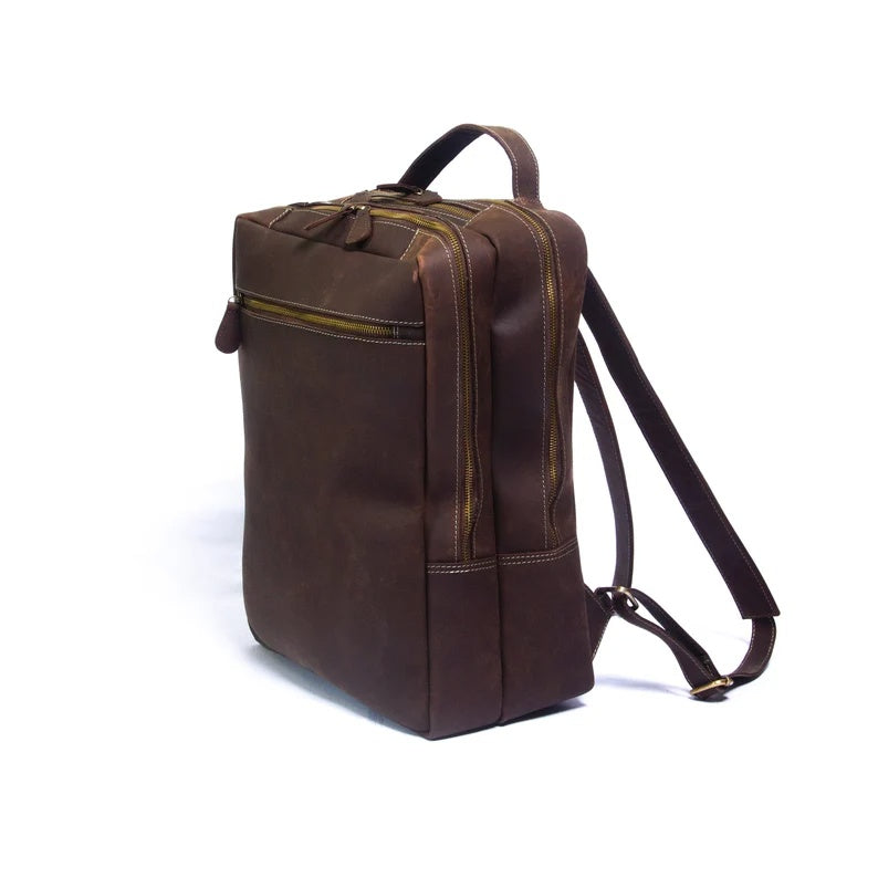 Classic Men's Leather Backpack – Built for Work & Travel
