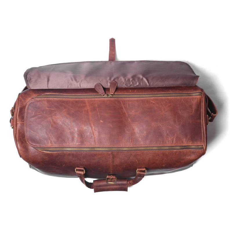Genuine Leather Travel Duffle Bag – Premium Handmade Weekender