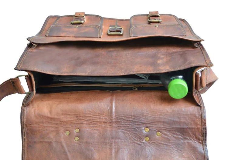 Men’s Genuine Leather Messenger Bag – Business Laptop Briefcase