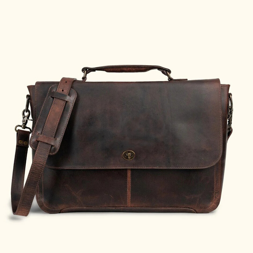 Buffalo Leather Crossbody Messenger Bag – Handmade, Durable & Classic
