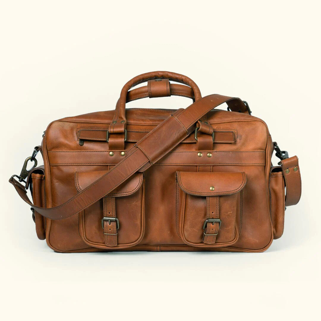Men’s Genuine Leather Messenger Bag – Business Laptop Briefcase