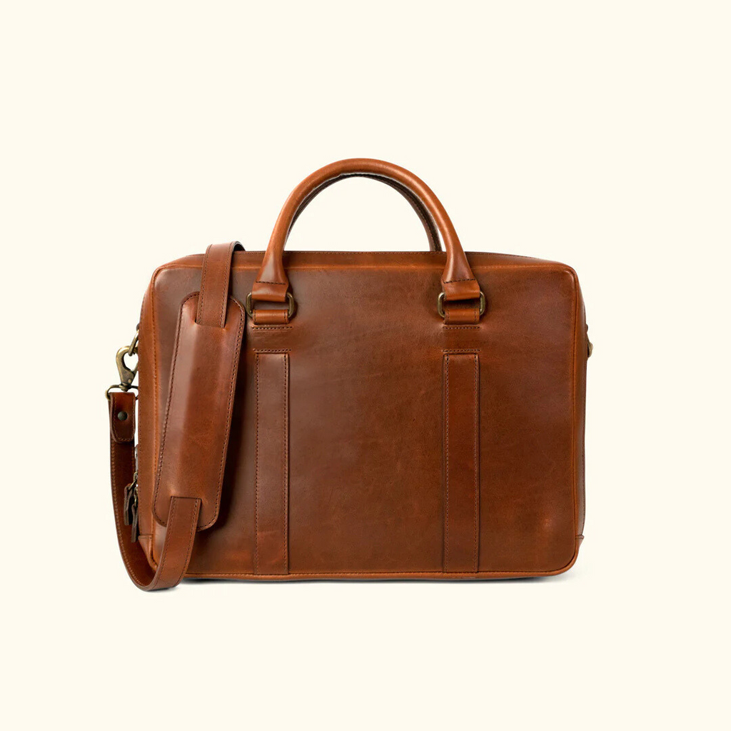 Vintage Style Buffalo Leather Briefcase – Men's Laptop Bag