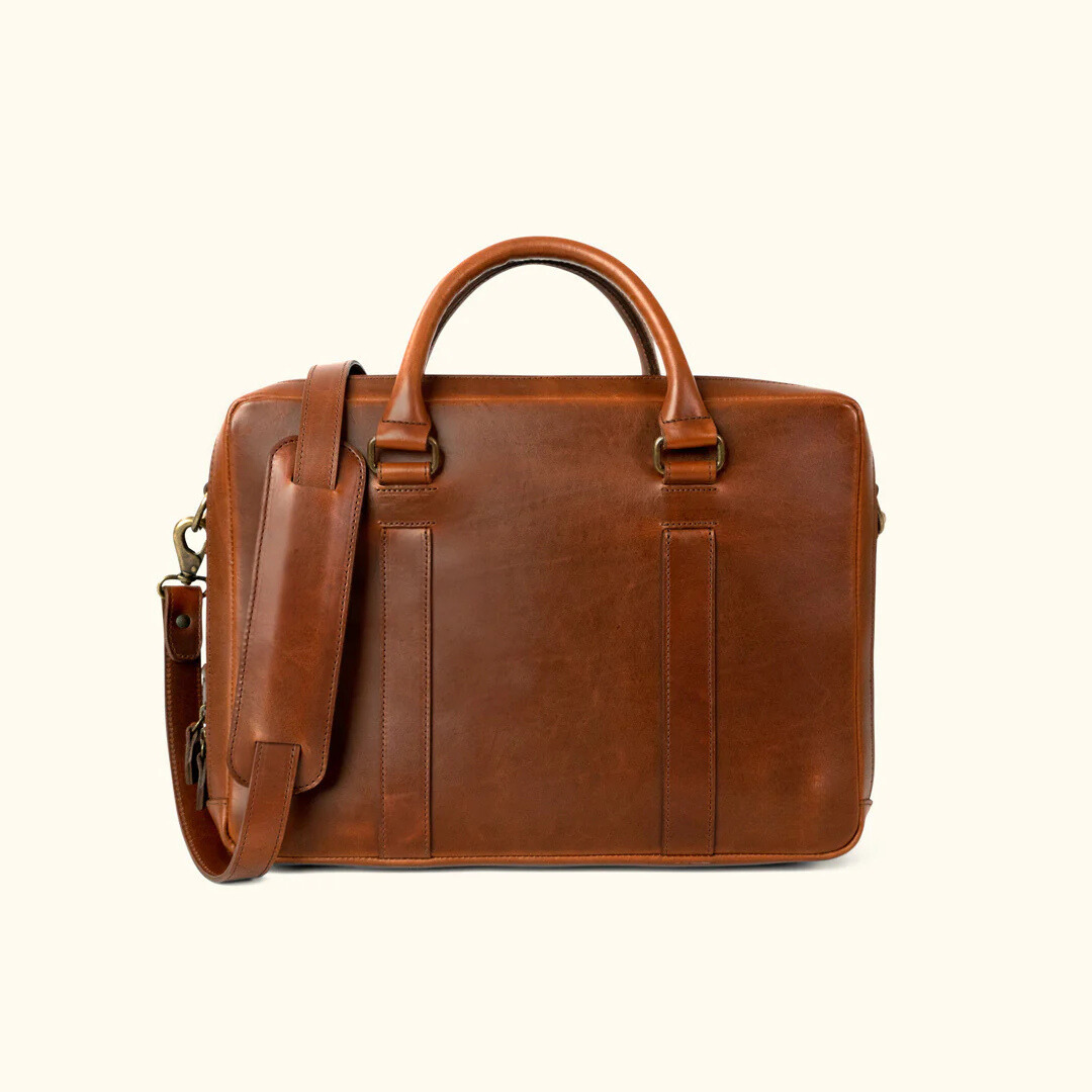 Vintage Style Buffalo Leather Briefcase – Men's Laptop Bag