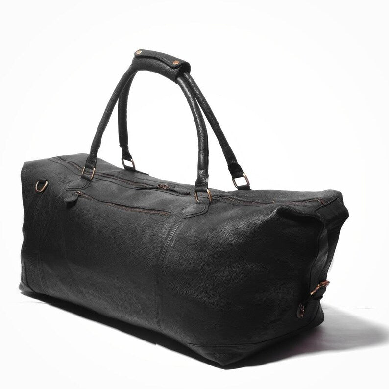 Handcrafted Leather Weekender Bag – Overnight Travel Duffle