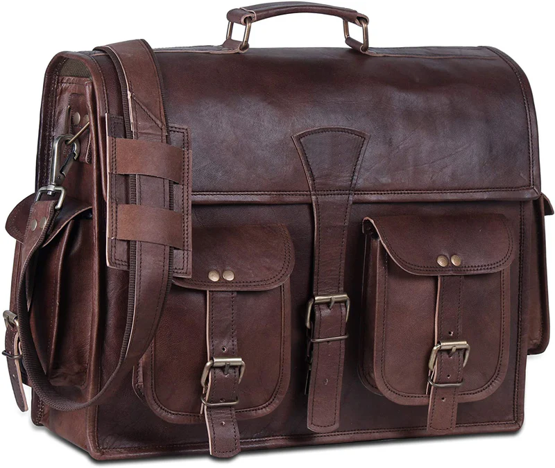 Premium Leather  Briefcase- Classic Messanger Bags For work & Travel