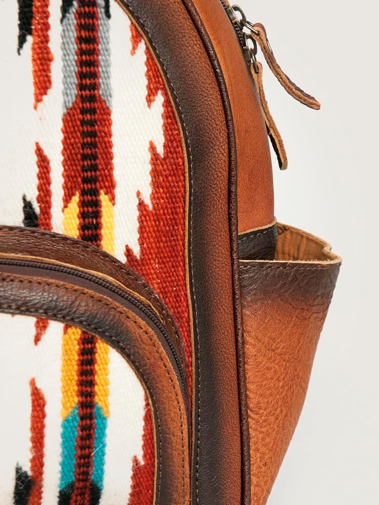 Western Aztec Leather Backpack – Handcrafted & Rugged