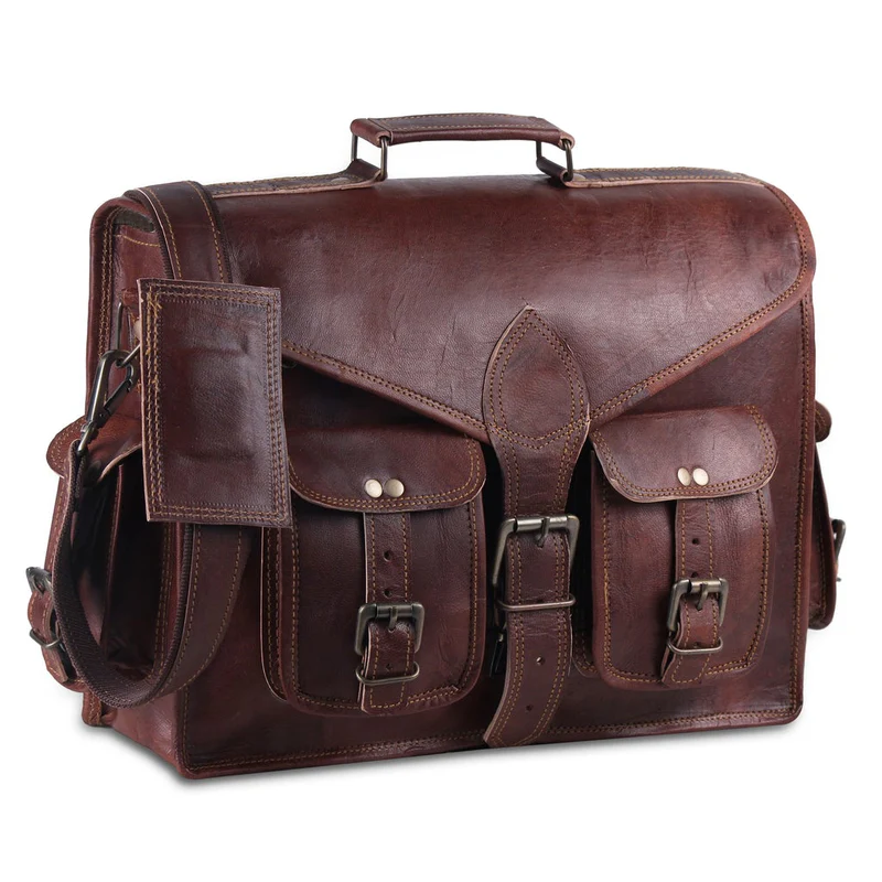 Genuine Leather Messenger Bag - Vintage Brifcase for men
