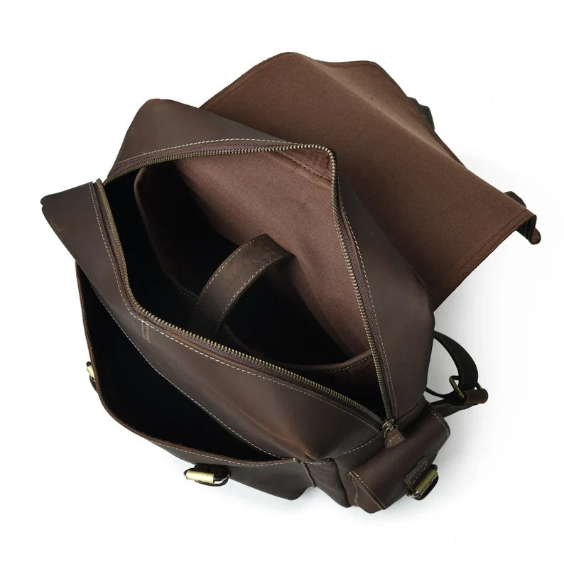 Classic Men's Leather Backpack – Built for Work & Travel