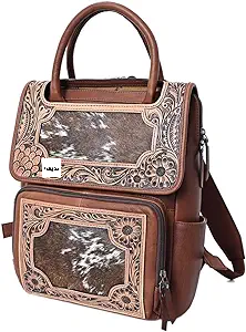 Genuine Tooled Leather Backpack – Western Boho Travel Bag