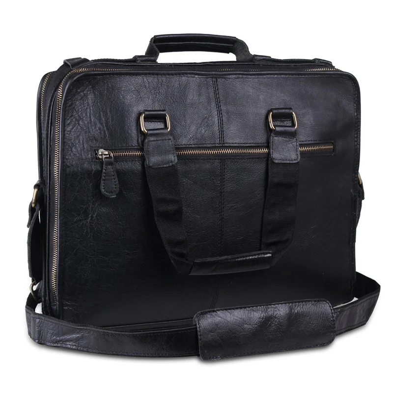 Men’s Genuine Leather Messenger Bag – Business Laptop Briefcase