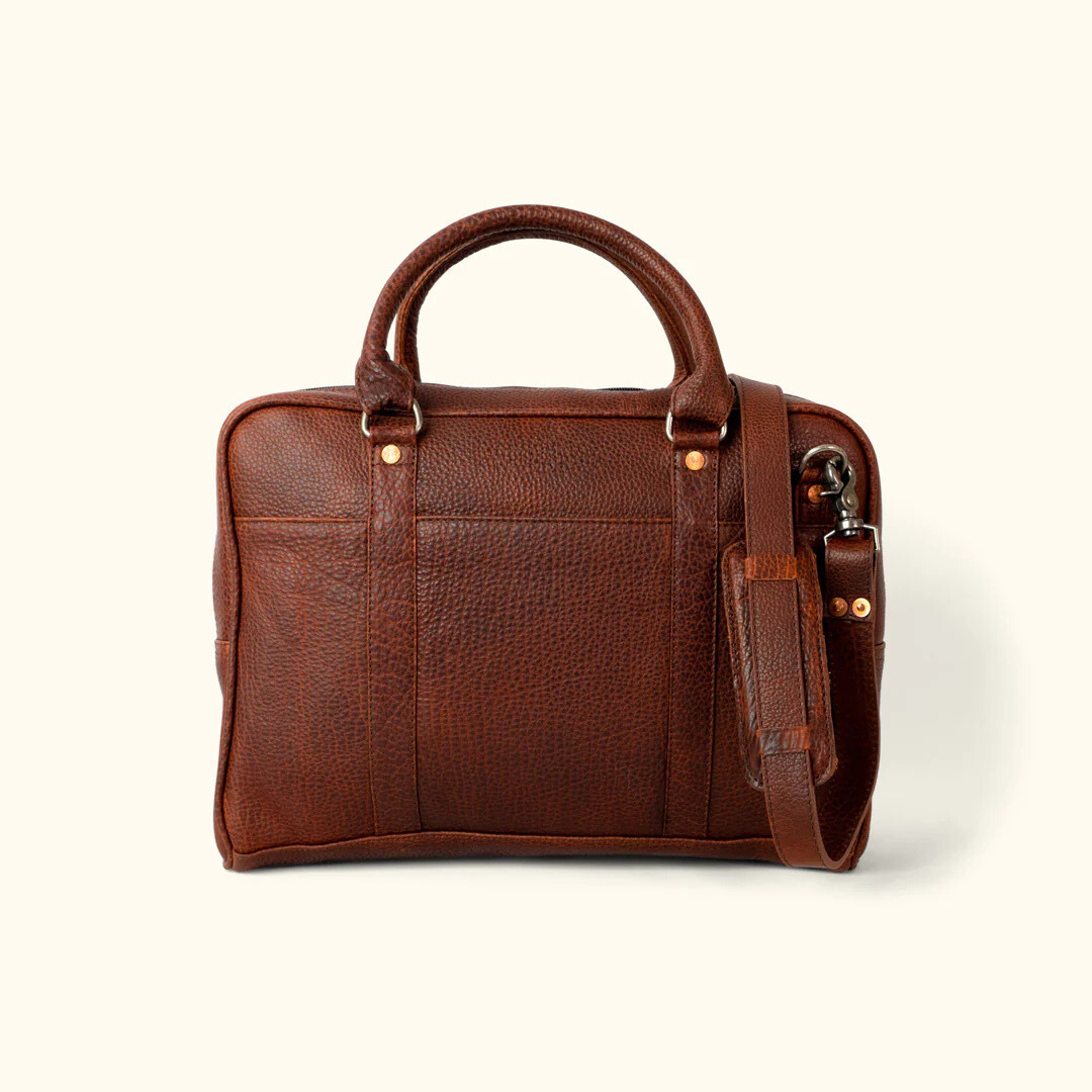 Vintage Style Buffalo Leather Briefcase – Men's Laptop Bag