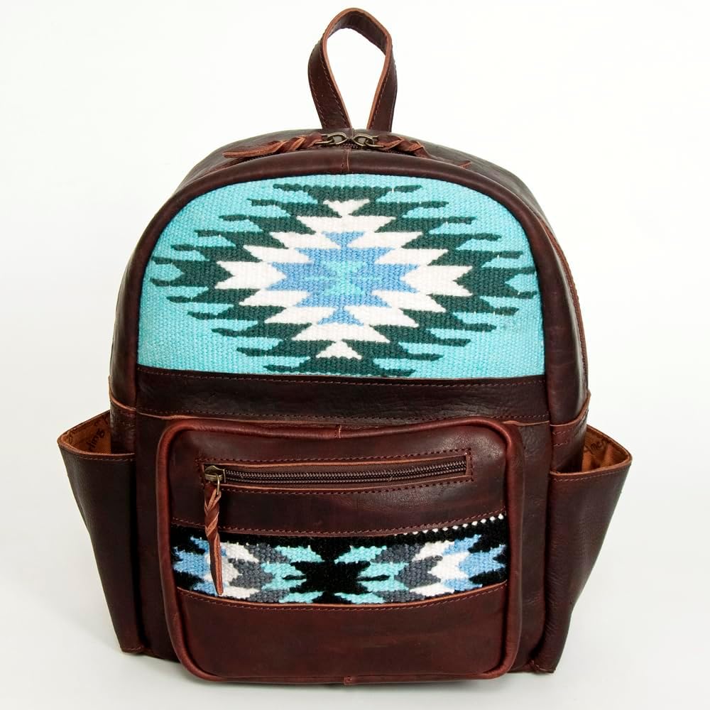 Western Aztec Leather Backpack – Handcrafted & Rugged