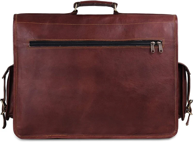 Full-Grain Leather Briefcase – Handcrafted Messenger Bag for Professionals