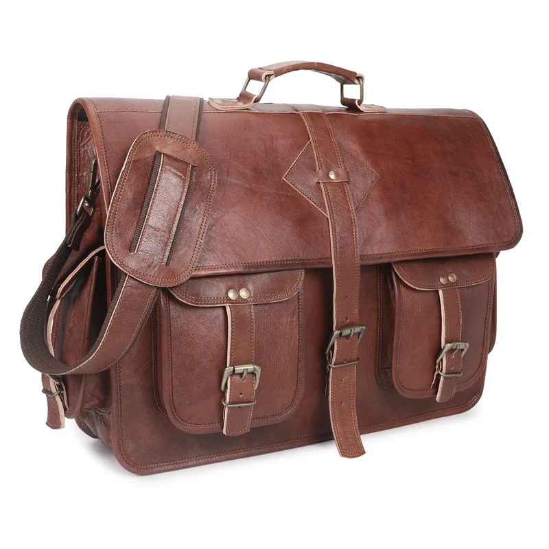 Leather messenger bags for men, leather satchel, leather shoulder bags for men, leather college bag, school bag