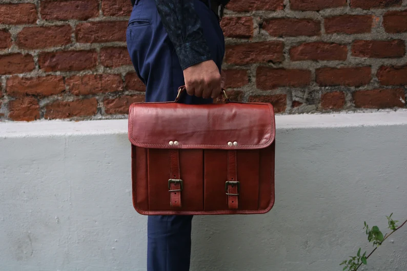 Premium Leather  Briefcase- Classic Messanger Bags For work & Travel