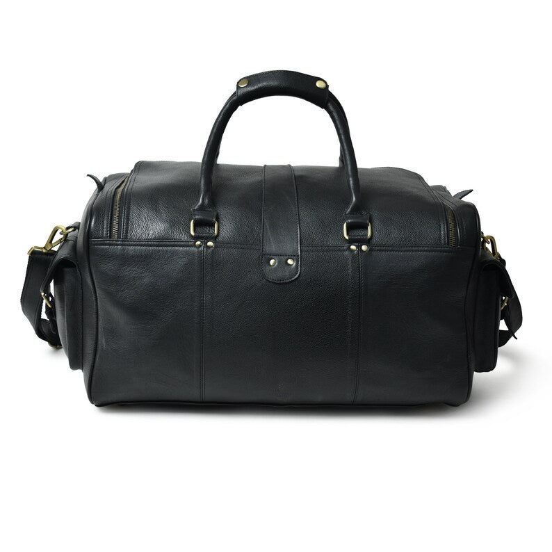 Men’s Leather Travel Duffle Bag – Elegant & Durable