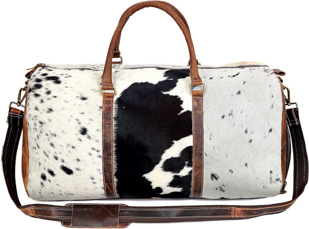 Western Cowhide Leather Duffle Bag – Genuine Hair-On Hide