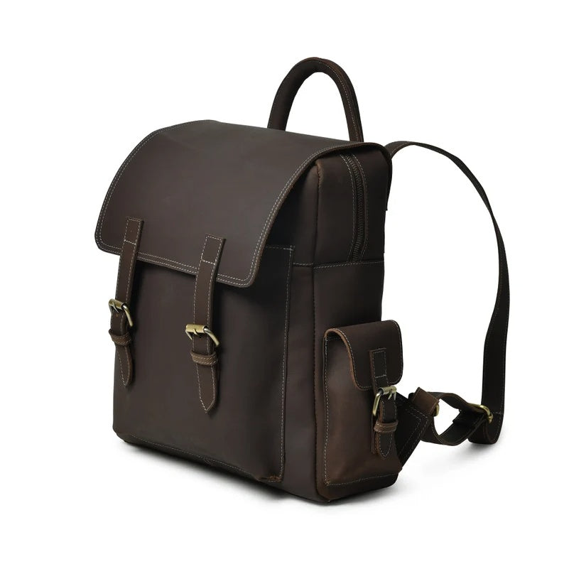 Classic Men's Leather Backpack – Built for Work & Travel