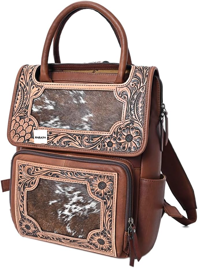 Genuine Tooled Leather Backpack – Western Boho Travel Bag
