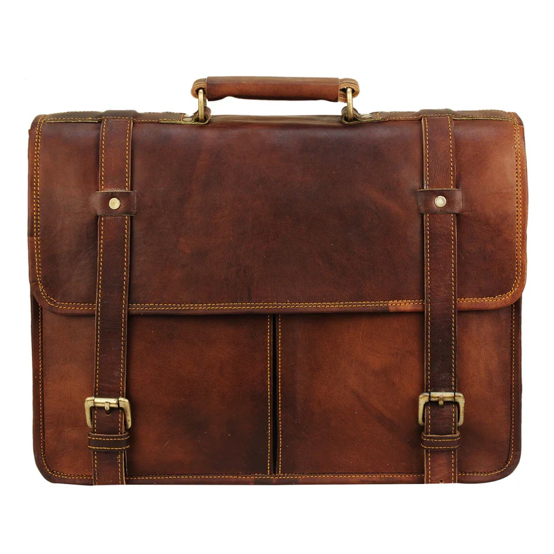 Genuine Leather Messenger Bag - Vintage Brifcase for men