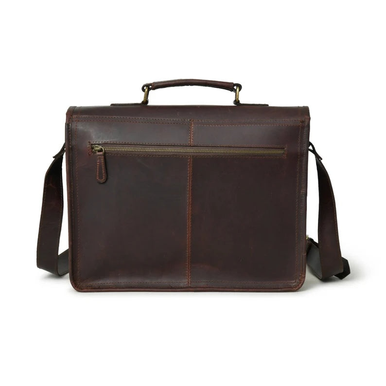 Premium Full-Grain Leather Messenger Bag – Laptop & Work Ready
