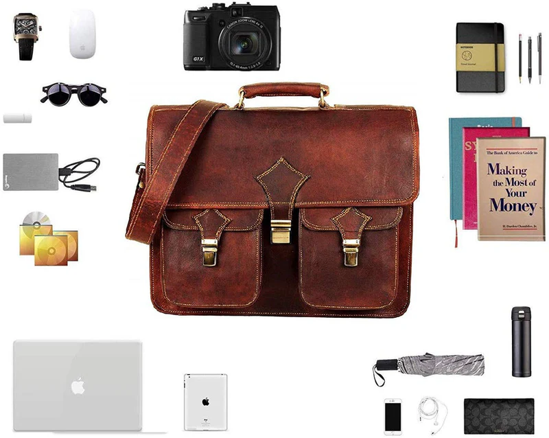 Premium Leather  Briefcase- Classic Messanger Bags For work & Travel