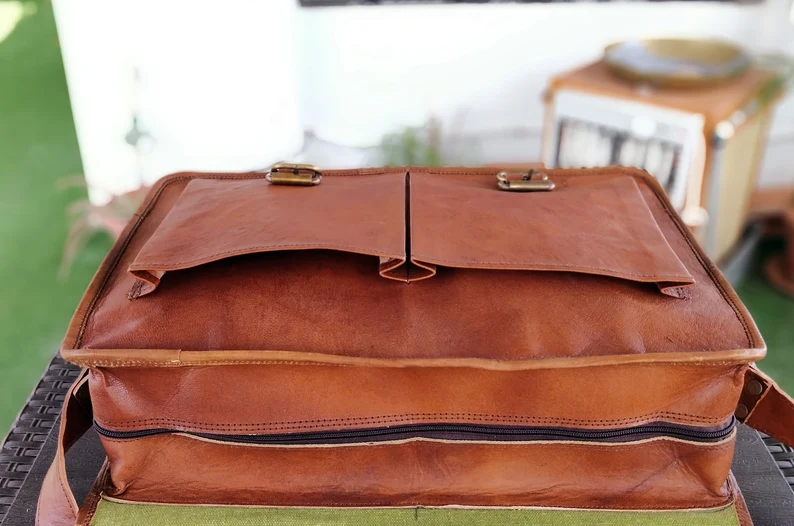 Genuine Leather Messenger Bag -Vintage Brifcase for men