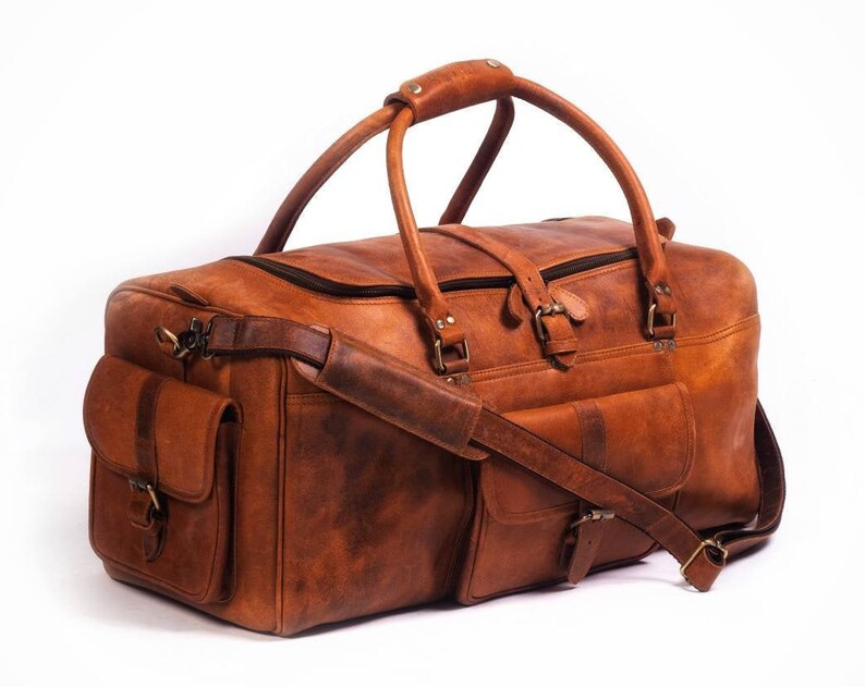 Vintage Style Leather Duffle Bag – Rugged & Durable