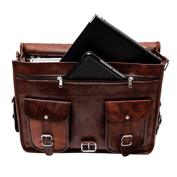 Premium Leather  Briefcase- Classic Messanger Bags For work & Travel