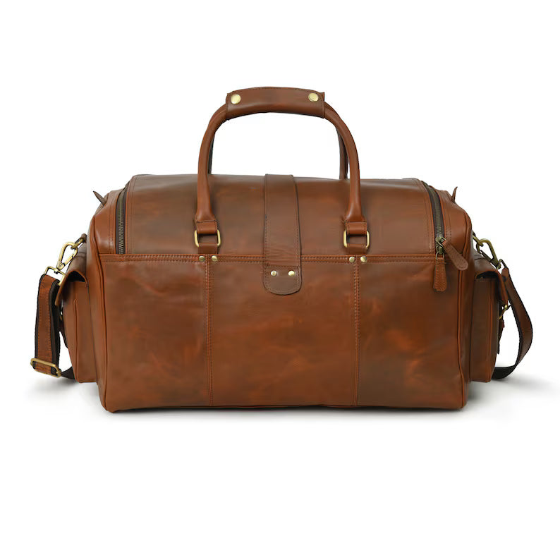 Men’s Genuine Leather Duffle Bag – Perfect for Weekend Trips