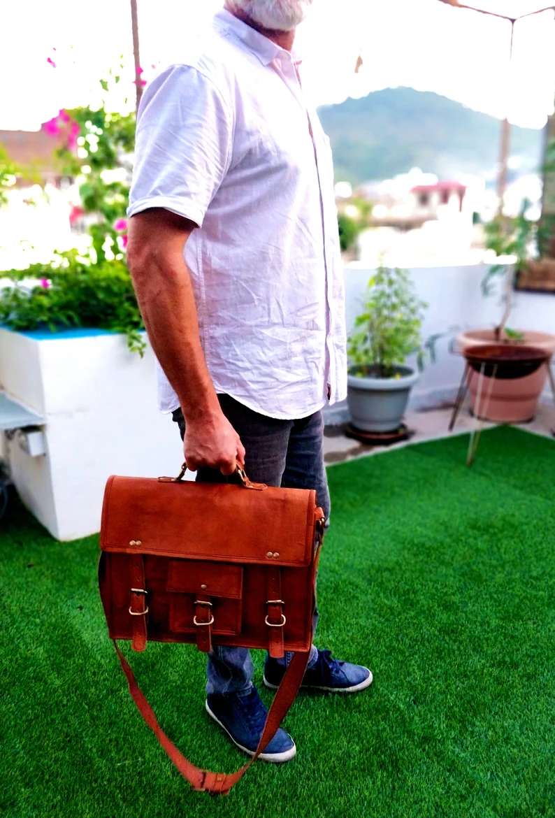 Genuine Leather Messenger Bags for Men & Women