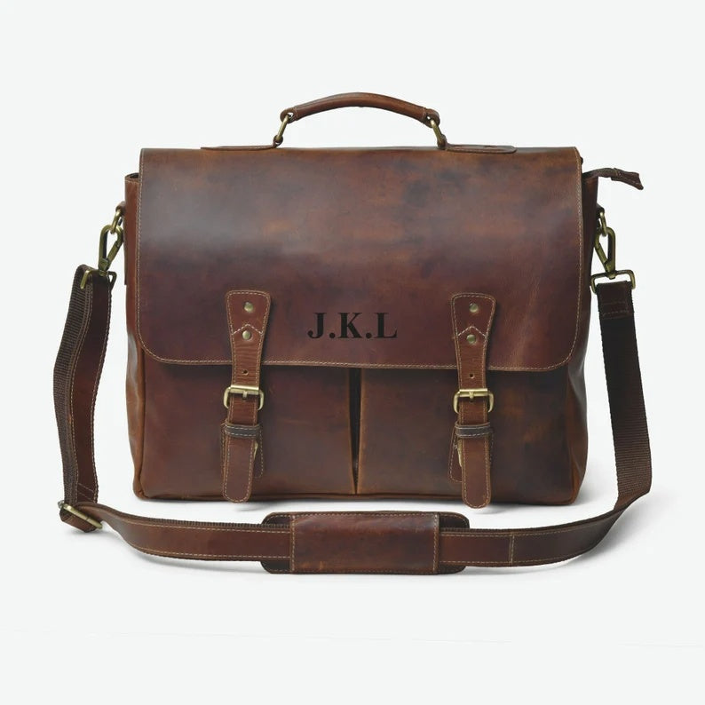 Genuine Leather Messenger Bag – Classic Crossbody for Men & Women