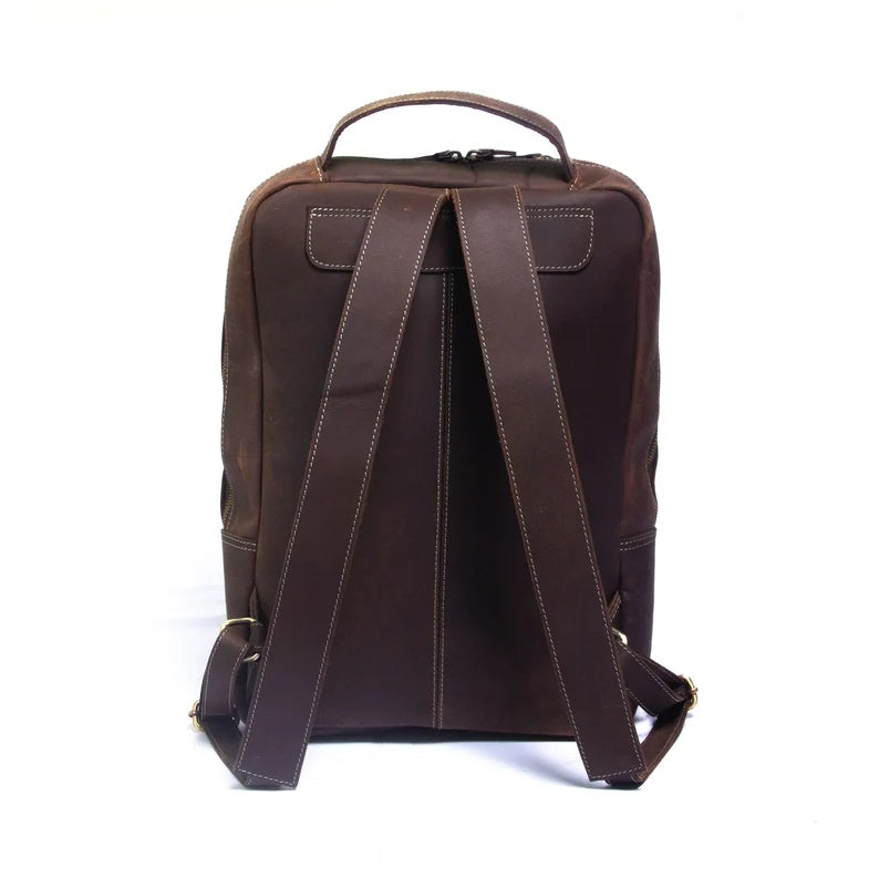Classic Men's Leather Backpack – Built for Work & Travel