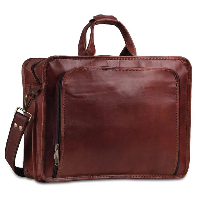 Men’s Genuine Leather Messenger Bag – Business Laptop Briefcase