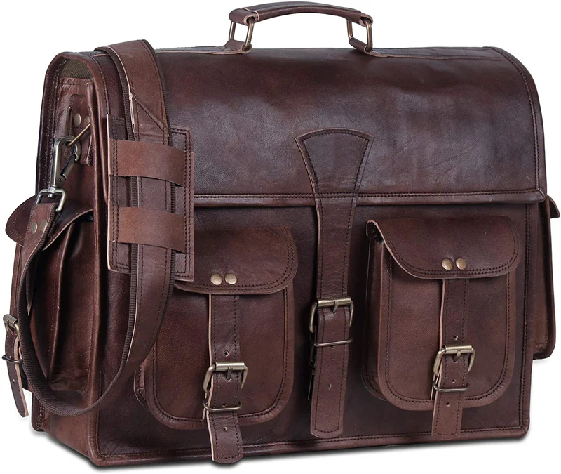 Premium Leather  Briefcase- Classic Messanger Bags For work & Travel