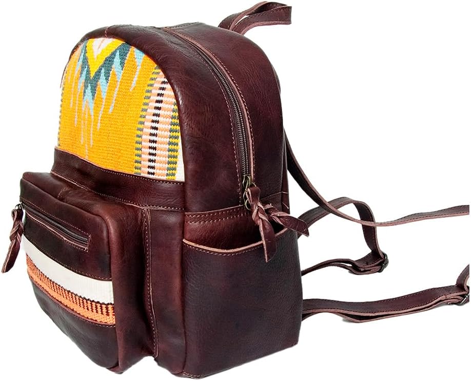 Western Aztec Leather Backpack – Handcrafted & Rugged