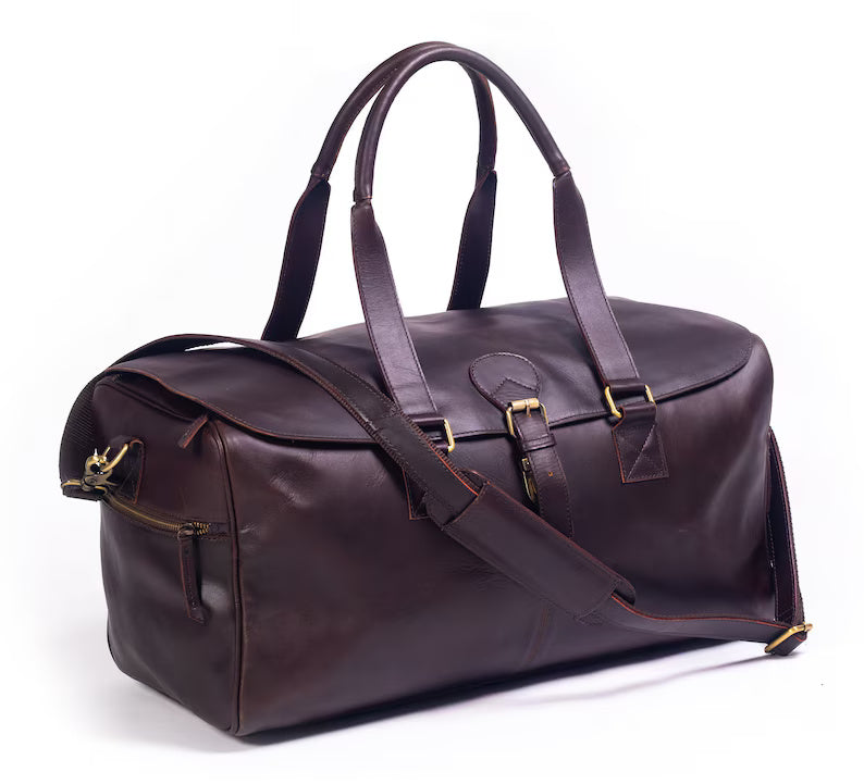 Genuine Leather Duffle Bag – Luxury Carry-On for Travel