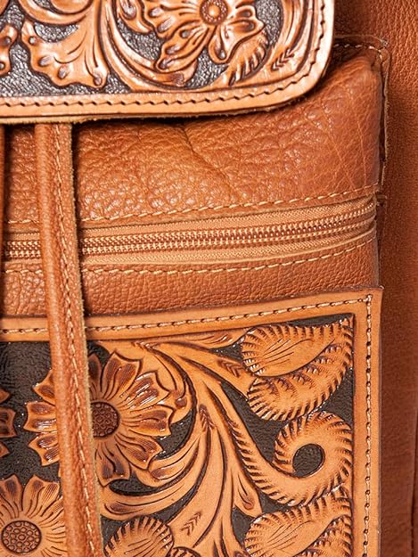 Handmade Western Backpack – Distressed Leather & Cowhide