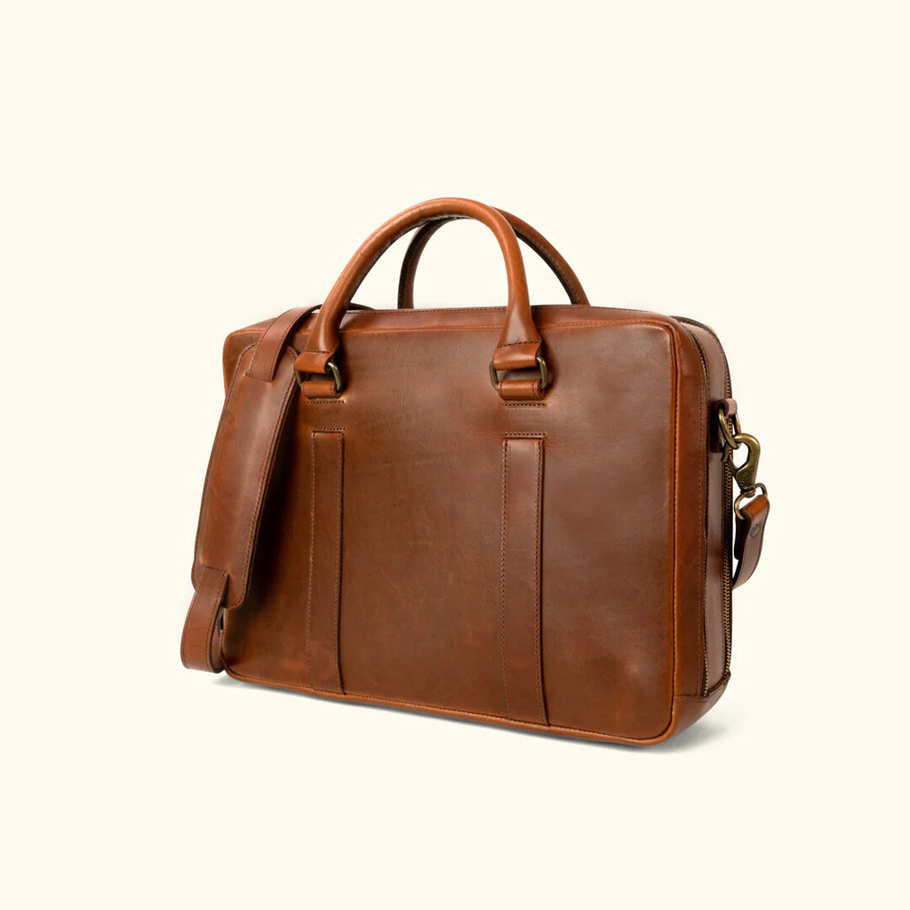 Vintage Style Buffalo Leather Briefcase – Men's Laptop Bag