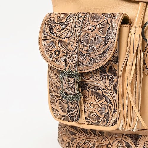 Handcrafted Western Cowhide Leather Backpack – Unisex Design